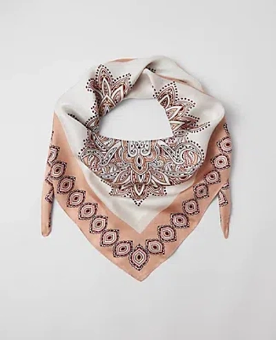 Ann Taylor Studio Collection Paisley Square Silk Scarf In Winter White