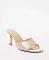 Ann Taylor Studio Collection Satin High Heel Sandals In Natural