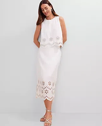 Ann Taylor Studio Collection Scalloped Midi Skirt