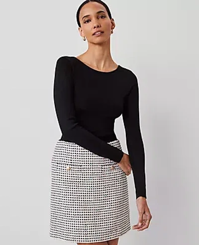 Ann Taylor Studio Collection Scoop Back Sweater In Black