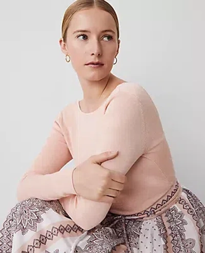 Ann Taylor Studio Collection Scoop Back Sweater In Rose Dust