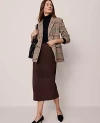 Ann Taylor Studio Collection Seamed Pencil Skirt In Brown