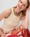 Ann Taylor Studio Collection Sequin Trimmed Sweater Shell Top