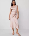 Ann Taylor Studio Collection Silk Flutter Sleeve Midi Dress In Rose Dust
