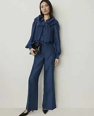Ann Taylor Studio Wide-leg Pant In Blue