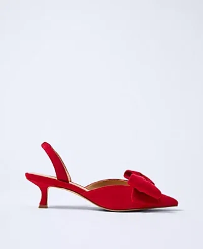 Ann Taylor Suede Bow Slingback Pump