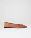 Ann Taylor Suede Buckle Flat In Brown