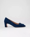 Ann Taylor Suede Buckle Pump In Blue