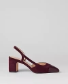 Ann Taylor Suede Cap Toe Slingback Pump In Rich Cranberry