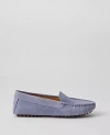 Ann Taylor Suede Driving Moccasins In Dusty Blue