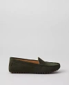 Ann Taylor Suede Driving Moccasins In Hunters Green