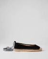 Ann Taylor Suede Espadrille Flats In Black