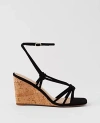 Ann Taylor Suede Lace-up Espadrille Wedge Sandals