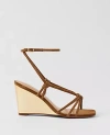 Ann Taylor Suede Lace-up Espadrille Wedge Sandals