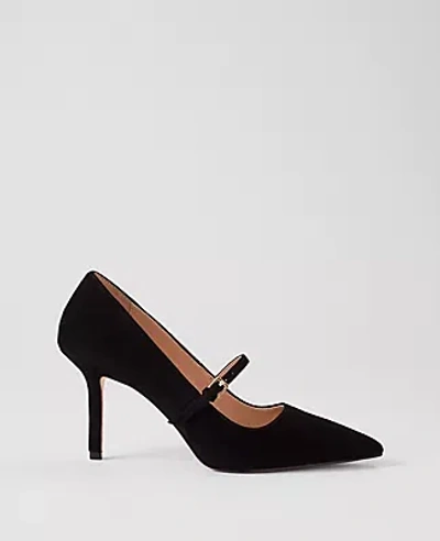 Ann Taylor Suede Mary Jane Pump In Black