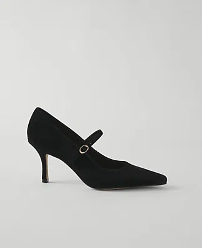 Ann Taylor Suede Mary Jane Pump In Black