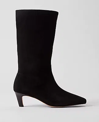 Ann Taylor Suede Nip Toe Bootie In Black