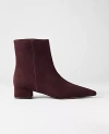 Ann Taylor Suede Nip Toe Bootie In Burgundy