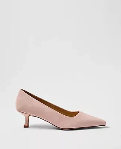 Ann Taylor Suede Nip Toe Kitten Heel Pump