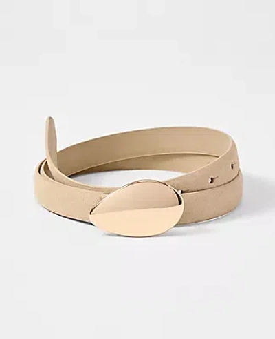 Ann Taylor Suede Oval Buckle Belt In Brown