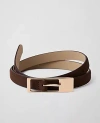 Ann Taylor Suede Rectangle Buckle Belt In Brown