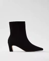 Ann Taylor Suede Skinny Heel Bootie In Black