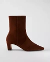 Ann Taylor Suede Skinny Heel Bootie In Brown