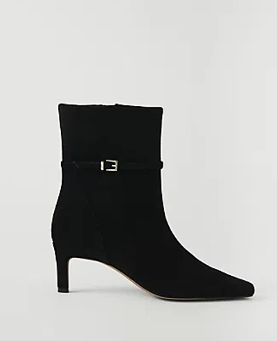 Ann Taylor Suede Skinny Heel Tall Boot In Black
