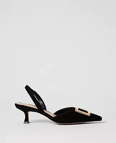 Ann Taylor Suede Slingback Pump In Black