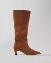 Ann Taylor Suede Tall Boot In Brown