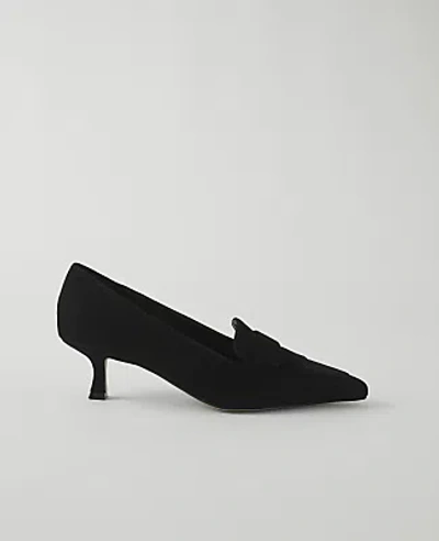 Ann Taylor Suede Tapered Heel Kiltie Pump In Black