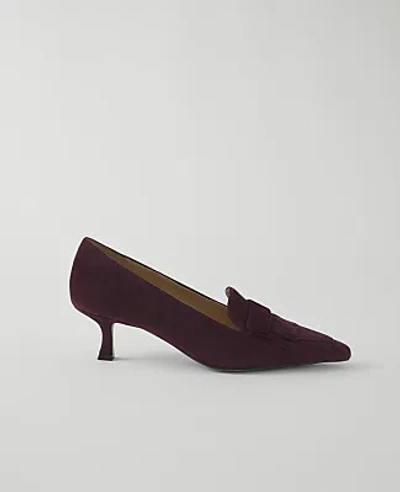 Ann Taylor Suede Tapered Heel Kiltie Pump In Multi