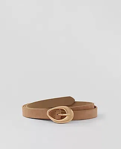 Ann Taylor Suede Textured Buckle Belt In Light Sand