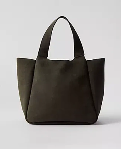 Ann Taylor Suede Tote Bag In Hunters Green