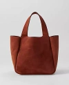 Ann Taylor Suede Tote Bag In Sahara