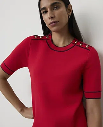 Ann Taylor Sweater Mini Shift Dress In Bright Poppy