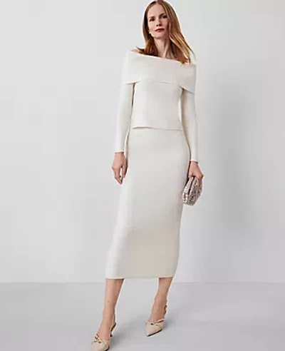 Ann Taylor Sweater Pencil Skirt In Winter White