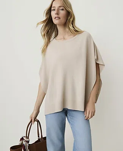 Ann Taylor Sweater Poncho In Grey Puff Heather