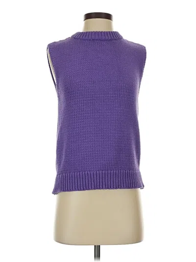 Pre-owned Ann Taylor Sweater Vest In Purple
