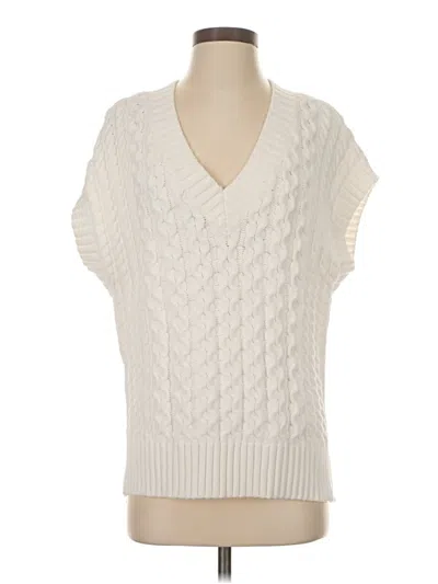Pre-owned Ann Taylor Sweater Vest In White
