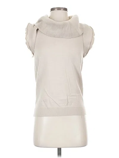 Pre-owned Ann Taylor Sweater Vest In White