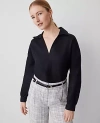 Ann Taylor Tall Collared Popover Top In Black