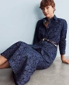 Ann Taylor Tall Floral Flared Denim Shirt In Colorway 1