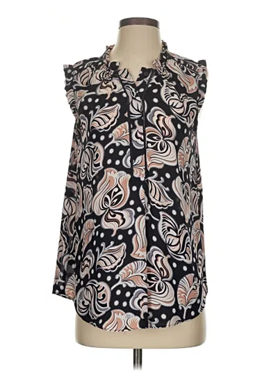 Pre-owned Ann Taylor Tank Top Black Tie Neck Tops