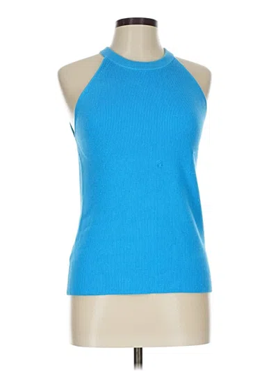 Pre-owned Ann Taylor Tank Top Blue Halter Neckline Tops