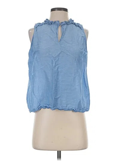 Pre-owned Ann Taylor Tank Top Blue Halter Neckline Tops