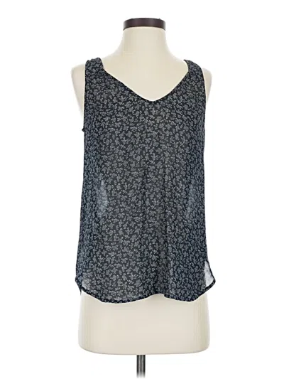 Pre-owned Ann Taylor Tank Top Blue Plunge Neckline Tops