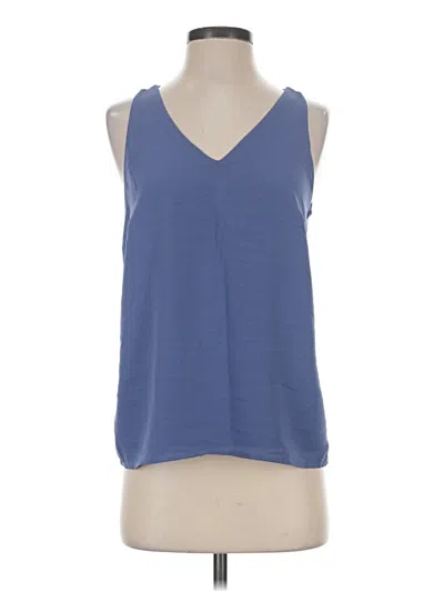Pre-owned Ann Taylor Tank Top Blue Plunge Neckline Tops