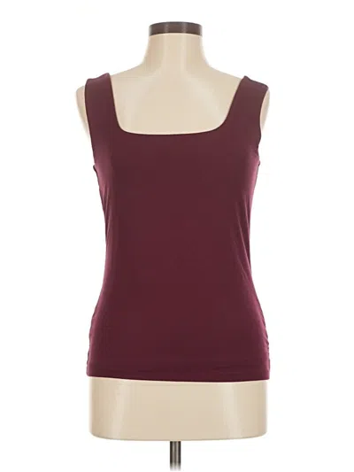 Pre-owned Ann Taylor Tank Top Burgundy Strapless Neckline Tops