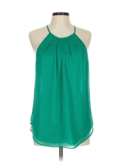 Pre-owned Ann Taylor Tank Top Green Halter Neckline Tops